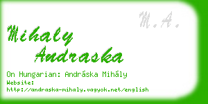 mihaly andraska business card