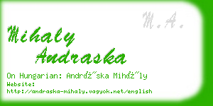 mihaly andraska business card